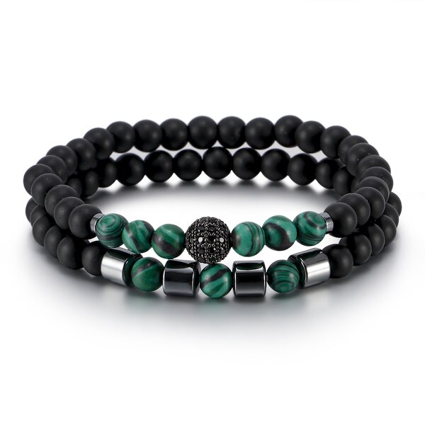 Couple Bracelet Manufacturer - Natural Stone Anti-fatigue Copper Bead Leather