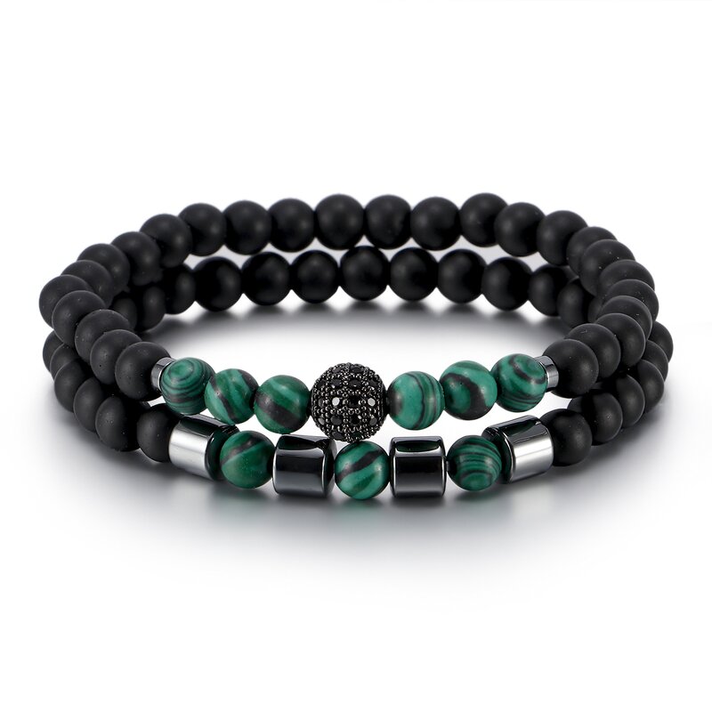 Couple Bracelet Manufacturer - Natural Stone Anti-fatigue Copper Bead Leather