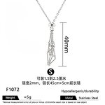 Pendant Necklace Manufacturer - Natural Empty Cage Crystal Mesh Bag Stainless Steel Women