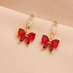 Pendant Earrings Manufacturer - Dainty Full Diamond Zircon Butterfly Brass Women