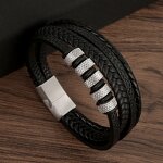 Leather Bracelet Manufacturer - 2026 Stainless Steel Beaded Magnetic Punk Gift