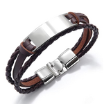 Leather Bracelet Manufacturer - Bulk Custom Engraved Multilayer Stainless Steel