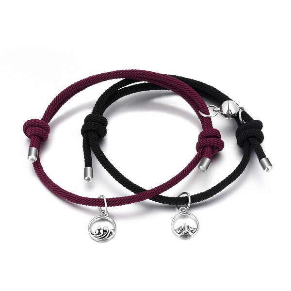 Couple Bracelet Manufacturer - Miss You Magnetic Rope Set Long Distance Charm