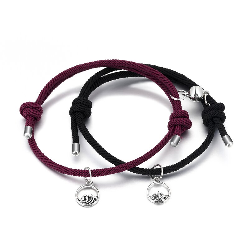 Couple Bracelet Manufacturer - Miss You Magnetic Rope Set Long Distance Charm