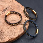 Leather Bracelet Manufacturer - Stainless Steel Chain Retro Punk Braided Mens