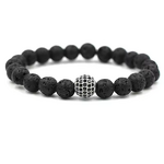 Beaded Bracelet Manufacturer - 8mm Zircon Ball Nature Stone Volcanic Wholesale