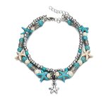 Anklet Manufacturer - Boho Double Layer Starfish Shell Beach Pendant Women