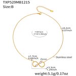 Necklace Set Manufacturer - Korean 8 Shaped Infinity Zircon Heart 18K Gold Plated