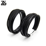 Leather Bracelets Manufacturer - Handmade Black Braided Customize Mens Wholesale