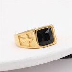 Titanium Steel Ring Manufacturer - 2026 European Punk Square Blue Unisex Party Gift