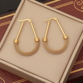 Hoop Earrings Manufacturer - Gold Plated Hollow Out Big Large Thick Women