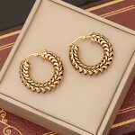 Hoop Earrings Manufacturer - Gold Plated Hollow Out Big Large Thick Women