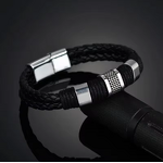 Leather Bracelet Manufacturer - Woven PU Mens Accessory Wristband Hot Sale