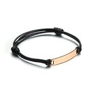 Couple Bracelet Manufacturer - Lettering Titanium Steel Bent Leather Rope Adjustable