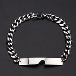 Bracelet Set Manufacturer - 316L Stainless Steel Hollow Heart Couple Silver Chain