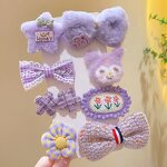 Hair Clips Set Manufacturer - 8Pcs Factory Price Kids Bowknot Hair Duckbill Clips