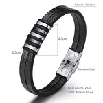 Leather Bracelet Manufacturer - Stainless Steel 925 Silver Bulk Trendy Mens
