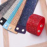 Flannel Bracelet Manufacturer - Diamond Inlaid Snap Button Bohemian Women Wide