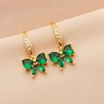 Pendant Earrings Manufacturer - Dainty Full Diamond Zircon Butterfly Brass Women