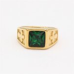 Titanium Steel Ring Manufacturer - 2026 European Punk Square Blue Unisex Party Gift