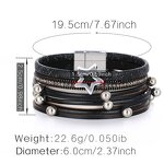 Leather Bracelet Manufacturer - Punk Magnetic PU Multi-layer Bohemian Diamond Women