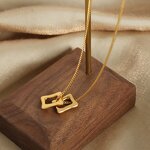 Pendant Necklace Manufacturer - 2026 Custom 18K Gold Plated Square Non-Tarnish