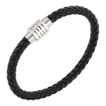 Men's Bracelet Manufacturer - Stainless Steel Leather Rope Woven Wristband