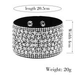 Flannel Bracelet Manufacturer - Diamond Inlaid Snap Button Bohemian Women Wide