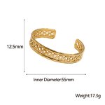 Bangle Bracelet Manufacturer - Gold Plated Stainless Steel Punk Hollow Waterproof