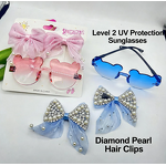 Kids Sunglasses Set Manufacturer - Cute Cartoon Flower 2pcs Bow Knot Hairband