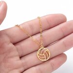 Pendant Necklace Manufacturer - Sports Volleyball Shaped Stainless Steel Unisex