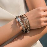 Leather Bracelet Manufacturer - Punk Magnetic PU Multi-layer Bohemian Diamond Women