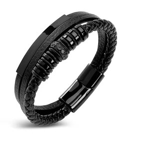 Leather Bracelet Manufacturer - Stainless Steel Multi-layer Magnetic Buckle Custom