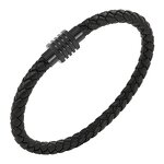 Men's Bracelet Manufacturer - Stainless Steel Leather Rope Woven Wristband