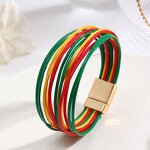 Wrap Bracelets Manufacturer - Bohemian Magnetic Claps Multi Layers Leather Women