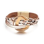 Leather Bracelet Manufacturer - 2026 Boho Circle Magnetic Layered PU Friendship