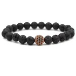 Beaded Bracelet Manufacturer - 8mm Zircon Ball Nature Stone Volcanic Wholesale