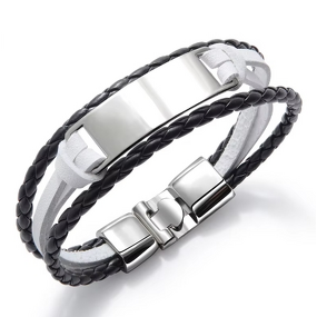 Leather Bracelet Manufacturer - Bulk Custom Engraved Multilayer Stainless Steel