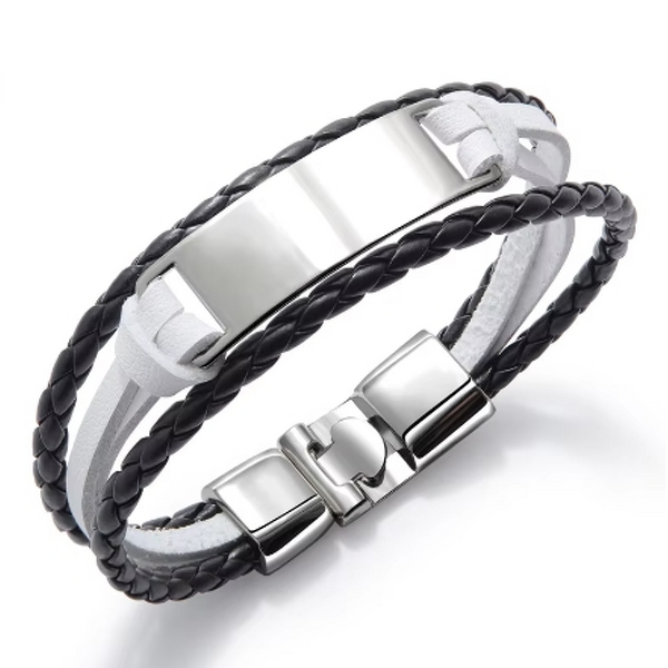 Leather Bracelet Manufacturer - Bulk Custom Engraved Multilayer Stainless Steel