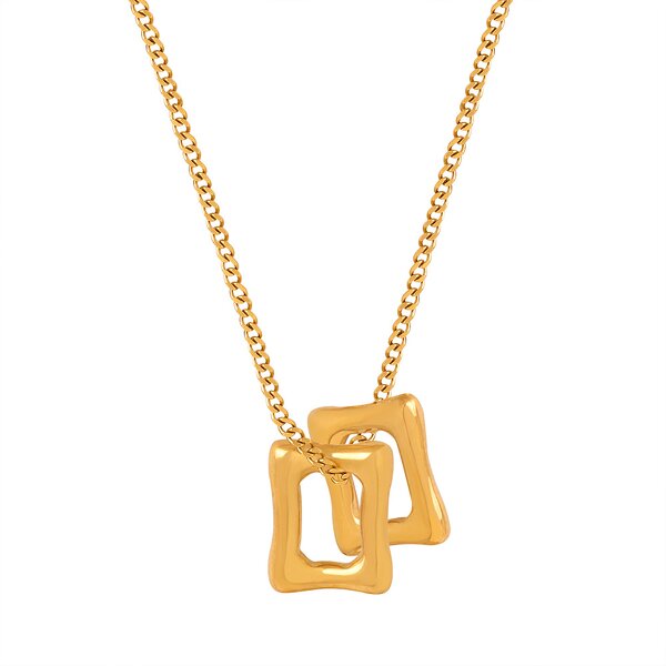 Pendant Necklace Manufacturer - 2026 Custom 18K Gold Plated Square Non-Tarnish