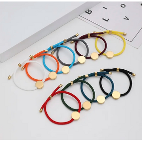 Woven Bracelets Manufacturer - Stainless Steel Blank Round Adjustable Rope Mens