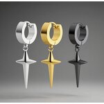 Ear Buckle Earrings Manufacturer - Round Versatile Niche Cross Stainless Steel Mens