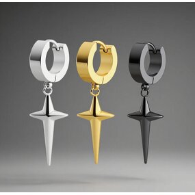 Ear Buckle Earrings Manufacturer - Round Versatile Niche Cross Stainless Steel Mens