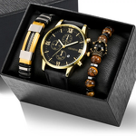 Watch Set Manufacturer - Men's Business 3pcs Bracelet Necklace Watch Gift