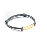 Couple Bracelet Manufacturer - Lettering Titanium Steel Bent Leather Rope Adjustable