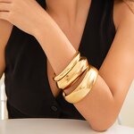 Chunky Bangle Manufacturer - 2025 Smooth Metal Round Large Women Accessories
