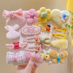Hair Clips Set Manufacturer - 8Pcs Factory Price Kids Bowknot Hair Duckbill Clips