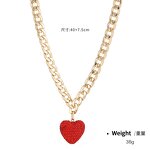 Jewelry Set Manufacturer - 18K Gold Red Heart Zircon Necklace Earrings Ring