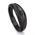 Leather Bracelet Manufacturer - Woven PU Mens Accessory Wristband Hot Sale
