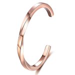 Bangle Bracelet Manufacturer - C-Shaped Open Stainless Steel Smooth Twisted Titanium